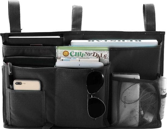 Bedside opslag zwart - Opbergzak voor naast bed - Bedside Pocket - Bed Organizer - 50,8 x 10,1 x 30,5 cm