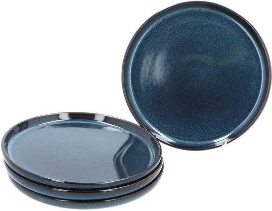 Servies 16 delig 4-persoons - Reactive Glaze - Blauw