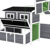 Kippen Legnest voor 4-6 Kippen - Waterdicht Dak - 100x86x100cm - grijs