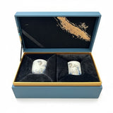 Handgemaakte Porseleinen Theekopjes Set (2-delig) – Karper & Golven Design – Met de Hand Verguld – Luxe Theeservies Cadeauset