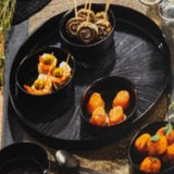 Tapas-set Astra - Glazen Serveerschaal 6-delig - 34x5 cm - Zwart