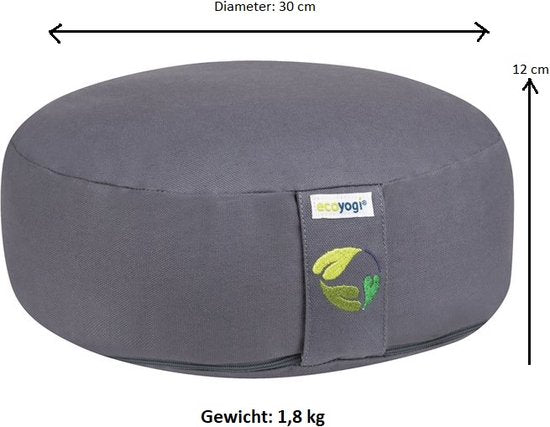 Ecoyogi meditatiekussen rond - laag (10-12cm)