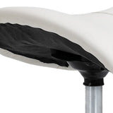 Ergonomische Zadelkruk Kunstleer Amazonekruk in Hoogte Verstelbaar 49-61 cm - Wit