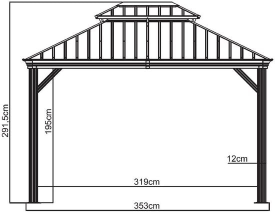 Sojag - SJ03110 - Paviljoen - Pergola - Partytent - 291 x 298 x 363 cm