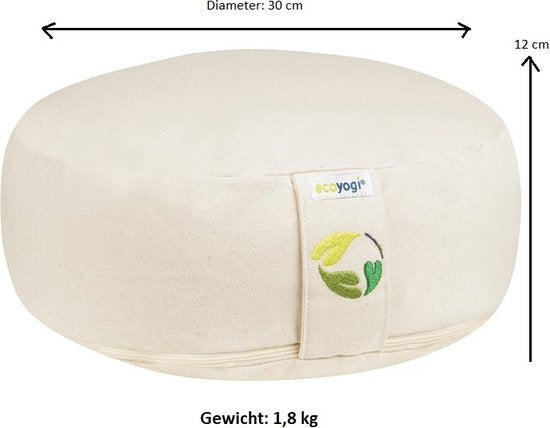 Ecoyogi meditatiekussen rond - laag (10-12cm)