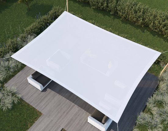 hanSe® schaduwdoek rechthoek waterdoorlatend 6x8m wit
