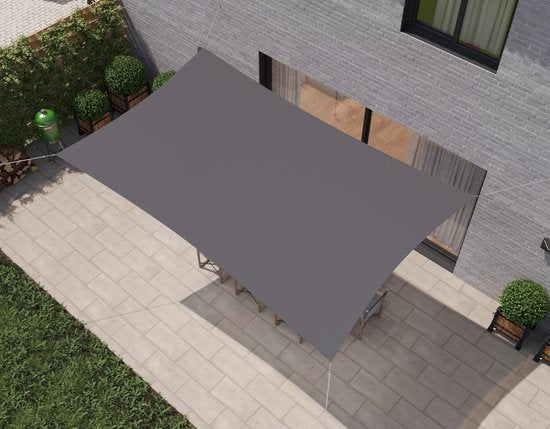 HanSe® Schaduwdoek Rechthoek Waterdoorlatend 3x4 m Zonnedoek