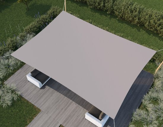 HanSe® Schaduwdoek Rechthoek Waterdoorlatend 6x7 m - zonnedoek