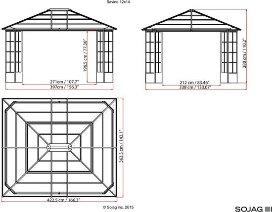 Sojag - SJ16400 - Paviljoen - Pergola - Partytent - 263 x 271 x 334 cm