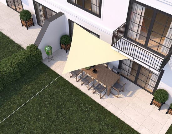 HanSe® Schaduwdoek Driehoek Waterdoorlatend m - zonnedoek Creme