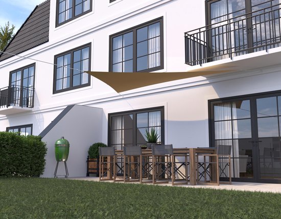 HanSe® Schaduwdoek Driehoek Gelijkbenig Waterafstotend 5x7x7 m
