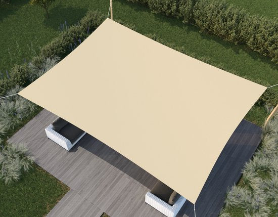 HanSe® Schaduwdoek Rechthoek Waterdoorlatend 6x7 m - zonnedoek
