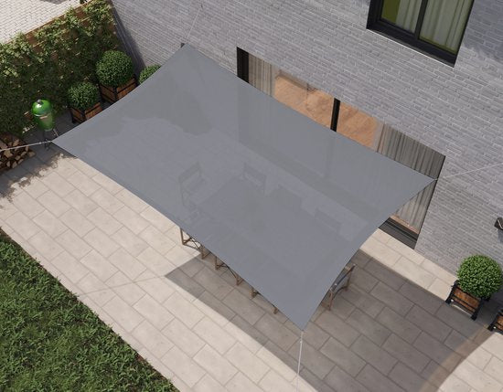 hanSe® Schaduwdoek Rechthoek Waterdoorlatend 5x7 m Lichtgrijs