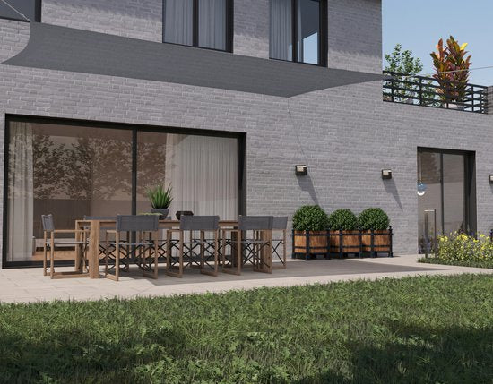 hanSe® Schaduwdoek Rechthoek Waterdoorlatend 5x7 m Lichtgrijs