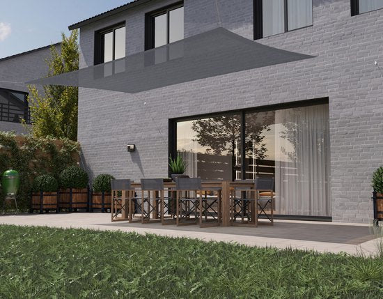 hanSe® Schaduwdoek Rechthoek Waterdoorlatend 3x4 m Lichtgrijs