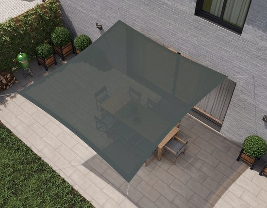 HanSe® Schaduwdoek Vierkant Waterdoorlatend 4x4 m - zonnedoek