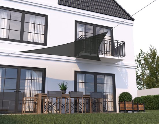 hanSe® Schaduwdoek Driehoek Waterdoorlatend 5x5x5 m Zonnedoek Groen