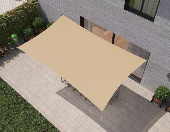 hanSe® Schaduwdoek Rechthoek Waterafstotend 3x4,5 m Zonnedoek Zand