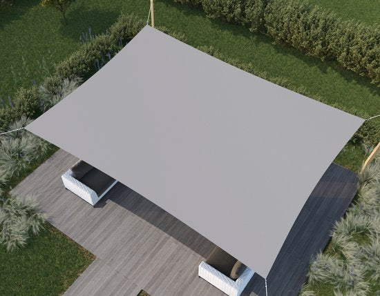 HanSe® Schaduwdoek Rechthoek Waterdoorlatend 5x7 m Zonnedoek