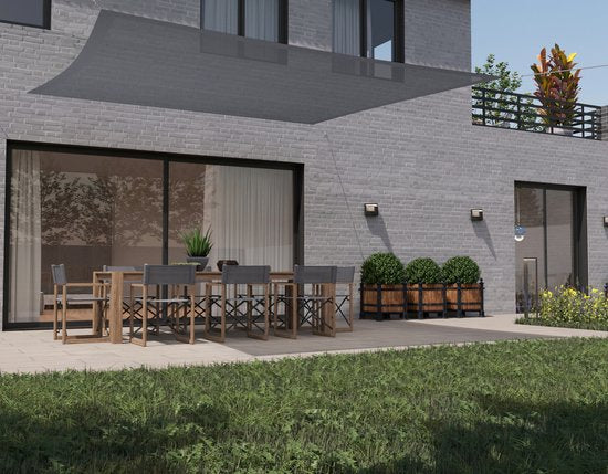 HanSe® Schaduwdoek Vierkant Waterdoorlatend 4x4 m Zonnedoek