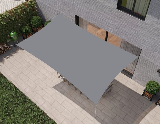hanSe® Schaduwdoek Rechthoek Waterafstotend 2x3 m Zonnedoek Lichtgrijs