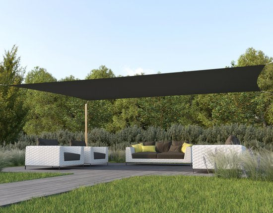 HanSe® Schaduwdoek Rechthoek Waterdoorlatend 6x8 m - zonnedoek