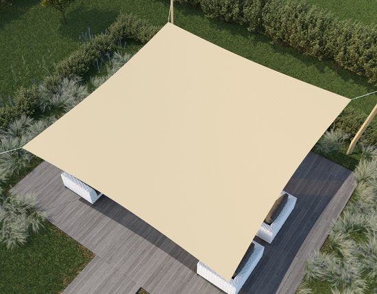 HanSe® Schaduwdoek Vierkant Waterdicht 5x5 m - zonnedoek