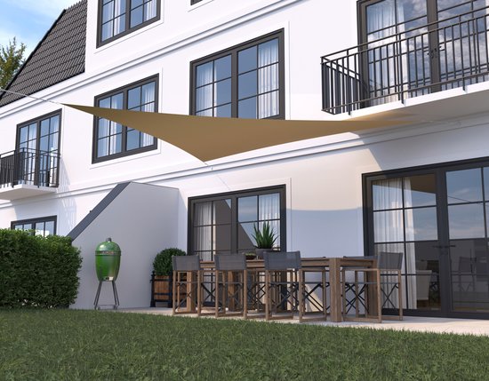 hanSe® Schaduwdoek Driehoek Gelijkbenig Waterdoorlatend 2,5x2,5x3,5 m Creme