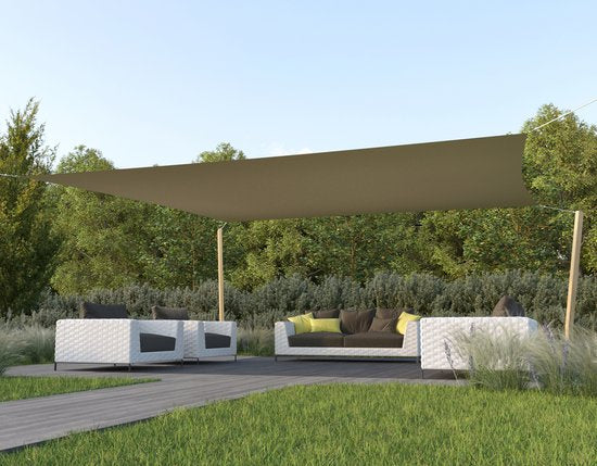 HanSe® Schaduwdoek Vierkant Waterdoorlatend 5x5 m Zonnedoek