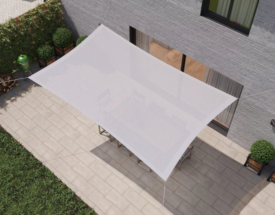 HanSe® Schaduwdoek Rechthoek Waterdoorlatend m - zonnedoek - Wit
