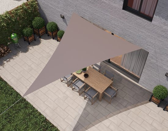 HanSe® Schaduwdoek Driehoek Waterdoorlatend 3x3x3 m Zonnedoek