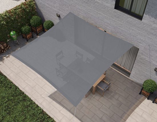 HanSe® Schaduwdoek Vierkant Waterdoorlatend 4x4 m Zonnedoek