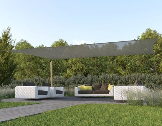 hanSe® schaduwdoek rechthoek waterdoorlatend 6x8m wit