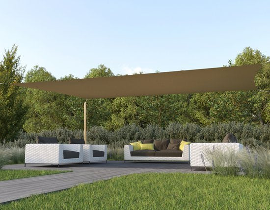 HanSe® Schaduwdoek Rechthoek Waterdoorlatend 5x7 m Zonnedoek
