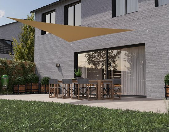 hanSe® Schaduwdoek Driehoek Gelijkbenig Waterdoorlatend 2,5x2,5x3,5 m Zand