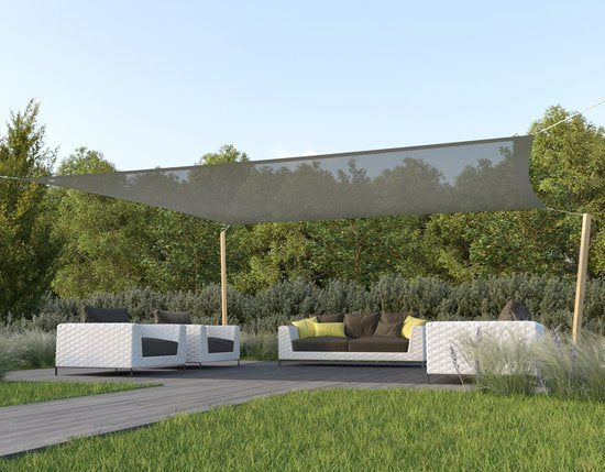 HanSe® Schaduwdoek Vierkant Waterdoorlatend 5x5 m Zonnedoek