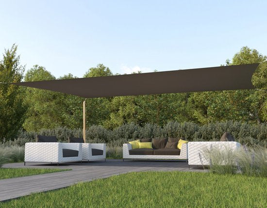 HanSe® Schaduwdoek Rechthoek Waterdoorlatend 5x8 m Zonnedoek