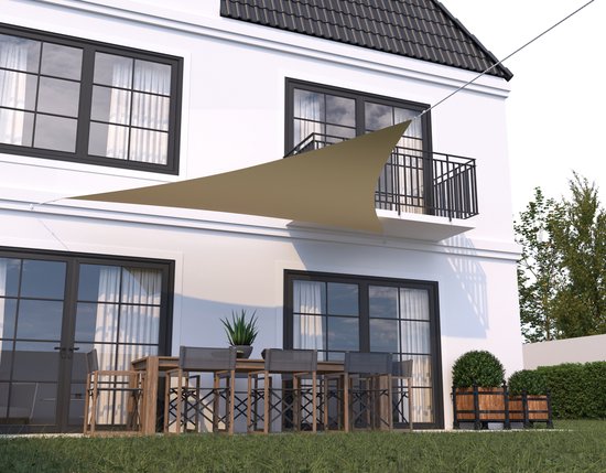 HanSe® Schaduwdoek Driehoek Waterdoorlatend m - zonnedoek Creme