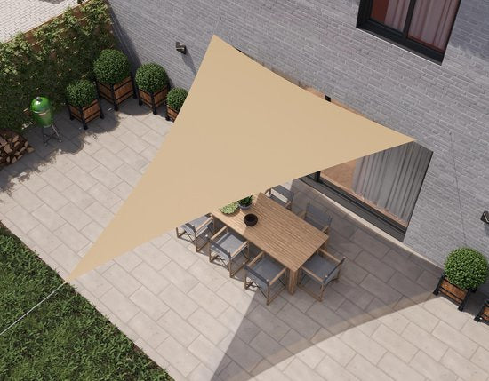 hanSe® Schaduwdoek Driehoek Gelijkbenig Waterdoorlatend 2,5x2,5x3,5 m Zand