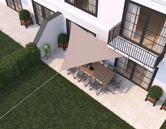 HanSe® Schaduwdoek Driehoek Waterdoorlatend 5x5x5 m Zonnedoek