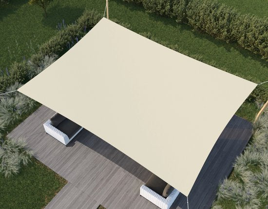 HanSe® Schaduwdoek Rechthoek Waterdoorlatend 6x7 m - zonnedoek