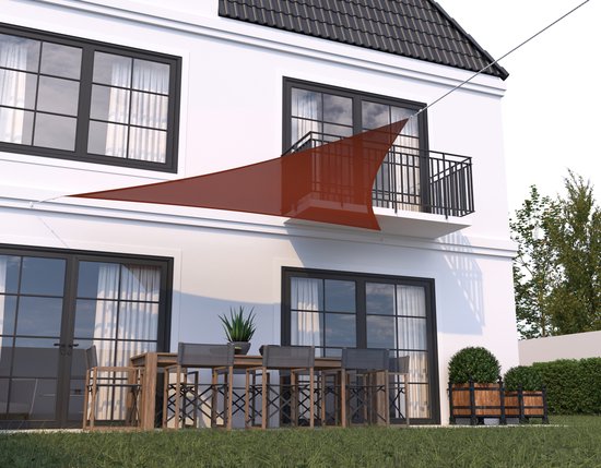 HanSe® Schaduwdoek Driehoek Waterdoorlatend m - zonnedoek Terra