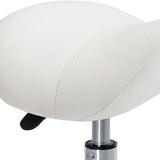Ergonomische Zadelkruk Kunstleer Amazonekruk in Hoogte Verstelbaar 49-61 cm - Wit
