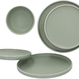 6 persoons Servies 18 delig Nordic style Keramiek - groen/wit