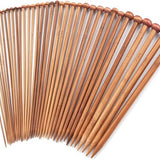 Breinaalden Set Bamboe 36 Stuks Donker Bruin - 18 Verschillende Maten - 35 cm Lang - 2 tot 10 mm Dikte - Ergonomische Breinaald - Kwalitatief Hoogwaardig Bamboe