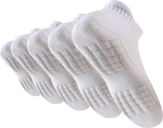 Hardloopsokken - 5 paar - Wit - Maat 36-40 - Hardloopsokken - Running Socks - Korte Hardloop Sokken - Sportsokken - Tennissokken - Hardloopsokken Heren - Hardloopsokken Dames - Sportsokken Heren - Spo