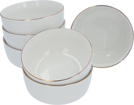 Serviesset Porselein Sublima wit met Gouden rand - 6-persoons 18 delig