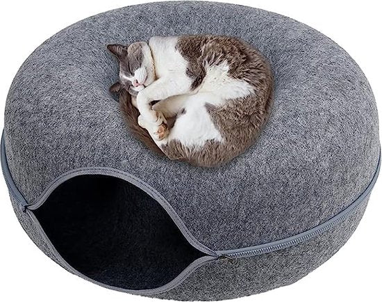 Donutmand voor Katten en Honden - Grijs - Diameter 61 - Kattenmand - Hondenmand