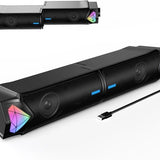 Vesfy 2-in-1 Soundbar & PC Speakers - Bluetooth 5.3 - RGB Verlichting - HiFi Stereo - Geschikt voor PC, Laptop & Monitor - Gaming & Muziek