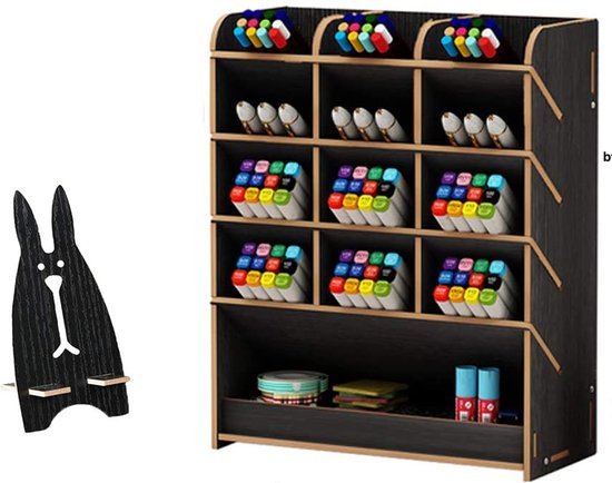 Bureau Organizer Hout - Pennenbakje - Desk Organizer - Pennenhouder - Bureau